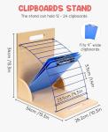 GAMENOTE Clipboard Holder, Wood and Metal Clipboard Holder Stand, Small White Board Storage Rack Organizer for Classroom, Office, Assembly Required (1)