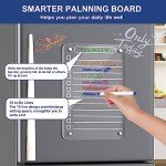 2 Pcs Acrylic Magnetic Dry Erase Board for Fridge, 12"X8" Clear Magnetic to Do List White Board, Acrylic Dry Erase to Do List for Refrigerator, Magnet Whiteboard with 6 Markers