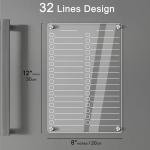 Acrylic Magnetic Dry Erase Board for Fridge, 12"X8" Clear Magnetic to Do List White Board, Acrylic Dry Erase to Do List for Refrigerator, Magnet Whiteboard with 5 Markers