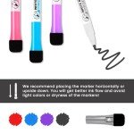 ALEZEL Magnetic to Do List White Board for Fridge, Multifunctional Dry Erase List Board for Refrigerator - Set of 4 Magnetic Grocery List Whiteboards, 4 Markers + Eraser