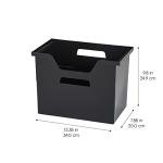 IRIS USA Large Portable Desktop File Box with Open Lid, 4 Pack, Side Handles, Hanging File Folders, Tabs & Inserts, Letter Size, Magazines, Newspapers, Mail, Books, Notebooks, Black