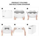 Oterri File Organizer, Small Storage Box, Cardboard File Folder Organizer, Collapsible File Box, Hanging File Organizer for Letter Size, Portable File Box with Handle, Only Box（White，2 Packs）