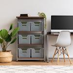 IRIS USA Small Portable Desktop File Box with Open Lid, 6 Pack, Side Handles, Hanging File Folders, Tabs & Inserts, Letter Size, Magazines, Newspapers, Mail, Books, Notebooks, Clear