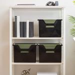 IRIS USA Large Portable Desktop File Box with Open Lid, 4 Pack, Side Handles, Hanging File Folders, Tabs & Inserts, Letter Size, Magazines, Newspapers, Mail, Books, Notebooks, Black