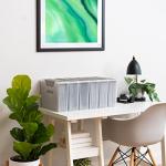 IRIS USA Small Portable Desktop File Box with Open Lid, 6 Pack, Side Handles, Hanging File Folders, Tabs & Inserts, Letter Size, Magazines, Newspapers, Mail, Books, Notebooks, Clear