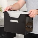 IRIS USA Large Portable Desktop File Box with Open Lid, 4 Pack, Side Handles, Hanging File Folders, Tabs & Inserts, Letter Size, Magazines, Newspapers, Mail, Books, Notebooks, Black