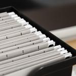 IRIS USA Large Portable Desktop File Box with Open Lid, 4 Pack, Side Handles, Hanging File Folders, Tabs & Inserts, Letter Size, Magazines, Newspapers, Mail, Books, Notebooks, Black