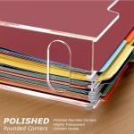 Tfirhuoe Acrylic File Folder Organizer, Clear Hanging File Organizer Box for Letter Size, Desktop File Holder with Handles, Slim Filing Storage Box for Desk Office Home Work -1 Pack