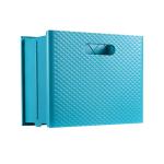 Pendaflex Mobile File Box with Handles, Portable Document Storage, File Bin for Home and Office, Easy Set Up, Collapse Down and Store Away, 13"W x 10"H x 6.5"D, Holds Letter Size Files, Teal (126120)