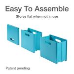 Pendaflex Mobile File Box with Handles, Portable Document Storage, File Bin for Home and Office, Easy Set Up, Collapse Down and Store Away, 13"W x 10"H x 6.5"D, Holds Letter Size Files, Teal (126120)