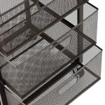 Mind Reader Cart with Drawers, Office Organizer, Storage, Bathroom, Metal Mesh, 15.75"L x 13"W x 24.25"H, Black