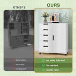 LISSIMO 5 Drawer Metal Storage Cabinet with Doors,Dresser Chest with Doors and Shelves,Mobile File Cabinet Printer Stand Storage Cabinets for Home Office(White)