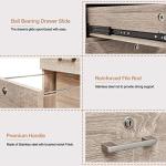 Bonnlo 26"H 3 Drawer File Cabinet with Lock, Rolling File Cabinet Under Desk, Mobile File Cabinets for Home Office, Wood File Cabinet Printer Stand for Letter Size File Folders, Assembly Required, Oak