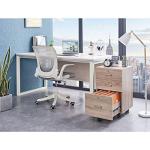 Bonnlo 26"H 3 Drawer File Cabinet with Lock, Rolling File Cabinet Under Desk, Mobile File Cabinets for Home Office, Wood File Cabinet Printer Stand for Letter Size File Folders, Assembly Required, Oak