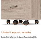 Bonnlo 26"H 3 Drawer File Cabinet with Lock, Rolling File Cabinet Under Desk, Mobile File Cabinets for Home Office, Wood File Cabinet Printer Stand for Letter Size File Folders, Assembly Required, Oak