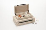 Generic Sagala Set of 2 Ivory Shagreen Decorative Boxes With Black Metal Handles, Faux Leather Jewelry Boxes Modern Storage Boxes Photo Boxes Memory Boxes Home Organizer Box(Ivory), 14.2x8.6x3.5cm