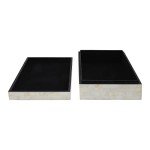 Sagebrook Home Decorative Storage Boxes Set – Checkered Design, Resin & Wood Keepsake Boxes – Stylish Organizer for Home, Office, Bedroom, or Living Room – 10" & 12 Inches, Black & Ivory