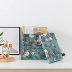 Soul & Lane Decorative Storage Cardboard Boxes with Lids | Elegance in Bloom - Set of 3 | Floral Moody Paperboard Nesting Boxes