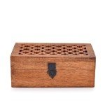 NIRMAN Mango Wood Decorative Wooden Box with Hinged Lid Wooden Storage Box, Decorative Bo xes With Lids (8" x 5" x 3")