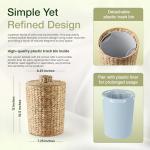 Tidita 1.3 Gallons Wicker Woven Waste Basket with Lid - Water Hyacinth Trash Can for Office Garbage - Handwoven WasteBaskets for Bedroom, Bathroom, Kitchen, Living Room - Seagrass Storage Trashcan