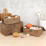 Sumnacon Wicker Basket with Lid Rectangle Woven Baskets for Toiletries Tampon Storage,Wicker Storage Basket with Lid,Decorative Seagrass Storage Baskets for Shelf Bathroom Toilet Table, Coffee