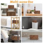 Sumnacon Wicker Basket with Lid Rectangle Woven Baskets for Toiletries Tampon Storage,Wicker Storage Basket with Lid,Decorative Seagrass Storage Baskets for Shelf Bathroom Toilet Table, Coffee