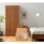 Acdogeer Wicker Storage Baskets with Lids, Natural Narrow Rattan Magazine Holder, Weave Sundries Basket, Woven Storage Container, for Home Office, Toy Storage Basket, Laundry Holder Newspaper