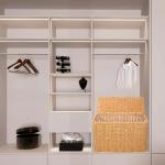 Acdogeer Wicker Storage Baskets with Lids, Natural Narrow Rattan Magazine Holder, Weave Sundries Basket, Woven Storage Container, for Home Office, Toy Storage Basket, Laundry Holder Newspaper