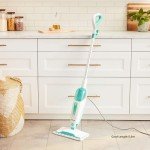 Shark S1000 Steam Mop with 2 Dirt Grip Pads, Lightweight, Safe for all Sealed Hard Floors like Tile, Hardwood, Stone, Laminate, Vinyl & More, Machine Washable, Removable Water Tank, White/Seafoam