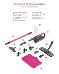 Schenley Steam Mop Cleaner with Detachable Handheld Steamer for Cleaning Hardwood, Laminate Floor, Tiles and Grout, with 7-in-1 Multi-purpose Accessories and Washable Microfiber Pads