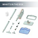 Newbealer Steam Mop & Detachable Handheld Cleaner, 250ml 1200W Powerful Floor Steamer, 3 Adjustable Levels for Carpet Laminate Hardwood Grout, Carpet Glider, 7 Multi-purpose Accessories & 2 Pads