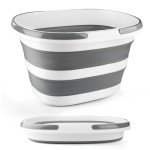 Collapsible Mop Bucket with Handle for Cleaning, 16L(4.2 Gallon) Silicone Square Mopping Bucket for Windows Cleaning or Car Washing, Cleaning Supplies Organizer Plastic Bucket for Storage
