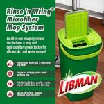 Libman Rinse 'n Wring Mop and Bucket System | Microfiber Floor Mop | Hardwood Floor Cleaner | Wet & Dry Mop | Clean & Dirty Water Chambers | Power Blades | 2 Total Microfiber Pads,Green