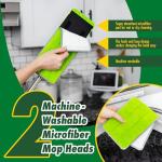 Libman Rinse 'n Wring Mop and Bucket System | Microfiber Floor Mop | Hardwood Floor Cleaner | Wet & Dry Mop | Clean & Dirty Water Chambers | Power Blades | 2 Total Microfiber Pads,Green