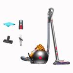Dyson Big Ball Turbinehead Canister Vacuum Cleaner, Pro Bagless, HEPA Filter, Strong Suction, Self-Adjusting Cleaner Head, Large bin, Yellow/Iron, with 5AVE Microfiber Cloth