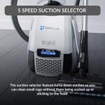 Prolux Phantom Canister PET Vacuum Cleaner, Wessel Werk EBK250 Power Nozzle, Quick Clean, Lightweight, HEPA Filter, Adjustable Suction, Cleans All Surfaces