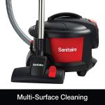 Sanitaire SC3700A Quiet Clean Canister Vacuum, Red/Black, 9.0 Amp, 11" Cleaning Path.
