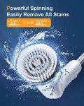 LABIGO Electric Spin Scrubber LA2 Pro, Shower Cleaning Brush with Display and 4 Replaceable Brush Heads,2 Adjustable speeds, 3 Adjustable Extension Handle, Power Cleaning Brush for Bathroom Tile Black
