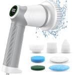 Kecoreay Electric Spin Scrubber Bathroom, Full-Body IPX7 Waterproof Electric Cleaning Brush with 7 Replacement Heads, Skin-Friendly Silicone Handle, Shower Scrubber for Cleaning Bathroom,Tile, Floor