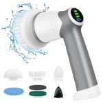 DAESUNG Electric Spin Scrubber, 2025 New Bathroom Scrubber Electric with 6 Replaceable Heads, LED Display, Electric Scrubbers for Cleaning Bathroom, Shower, Grout, Sink
