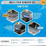 Mold Stain Remover Gel Cleaner - ACTIVE Heavy Duty Stain Cleaner for Front Loader Washing Machine Seal, Bathroom Grout, Shower, Caulk - Front Load Washer Cleaning Solution - 7 Fl Oz