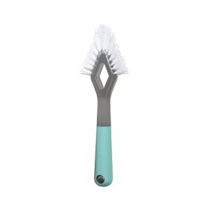 Casabella Smart Scrub Heavy Duty Tile and Grout Cleaning Brush, Gray, Grey/Aqua (15933)
