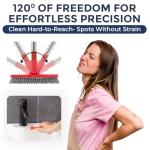 Grout Brush with Long Handle & Hard Bristle Crevice Cleaning Brush, Grout Cleaner for Tile Floors, Floor Scrubber for Tile Grout Line, Household Use, Multipurpose Gap Cleaning Tools by Foxtrot Living