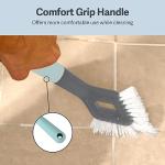 Casabella Smart Scrub Heavy Duty Tile and Grout Cleaning Brush, Gray, Grey/Aqua (15933)