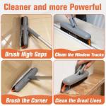 Eazer Grout Brush with Long Handle - Upgrade, 180°Rotation Tile Grout Cleaning Tool, V-Shape Shower Scrubber Cleaner Stiff Bristle for Cleaning Bathroom Wall, Baseboards, Tile Floors - 53in
