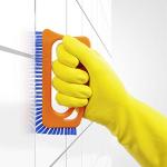 Fuginator Scrub Brush for Tile and Grout: Stiff Nylon Bristle Scrubbing Brush - Bathtub and Shower Scrubber for Floor Joints and Tile Seams - Cleaning Brush (Orange/Blue)