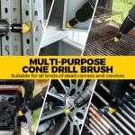 Holikme 6 Piece Drill Brush with Multi-Purpose & Grout Head,Crevice Cleaning Brush，3/4”W Drill Brush Attachment Set, Detailing Brushes for Home/Kitchen/Bathroom/Grout/Tile/Shower/Tub