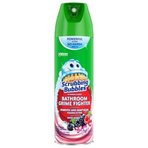 Scrubbing Bubbles Bathroom and Shower Cleaner Aerosol, Foaming Action Bathroom Grime Fighter Removing Soap Scum, Berry Burst Scent, 20oz