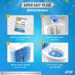 ACTIVE Automatic Toilet Bowl Cleaner Tablets Blue Gel Toilet Tank Cleaners, Septic-Safe Hard Water Ring Stain Remover, Smell Eliminator Heavy Duty Toilet Cleaning & Deodorizer, Fresh Scent - 12 Tabs