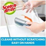 Scotch-Brite Advanced Soap Control Dish Brush Scrubber, 1 Antibacterial* Cleaning Brush, Prevents Soap from Leaking, Leak-Free Guarantee, Safe on Dishes, Nonstick Cookware, Tubs, Durable, Reusable